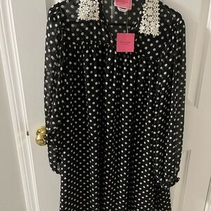 Kate Spade Black and White Long Sleeve Dress